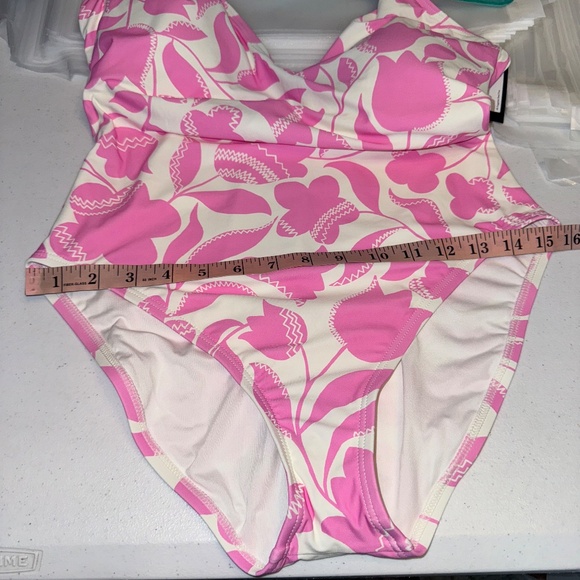 NWT Kate Spade Surf Pink Tulip Floral One Piece Swimsuit Bathing Suit Size XL - Picture 8 of 11